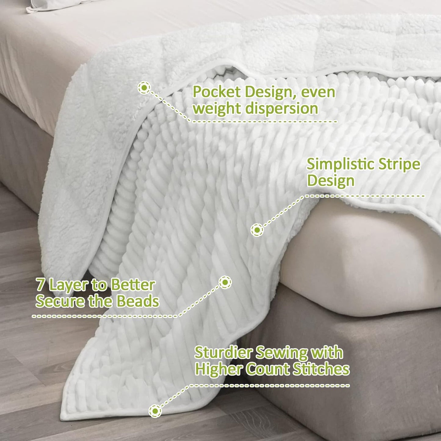 Striped Ribbed Weighted Blanket