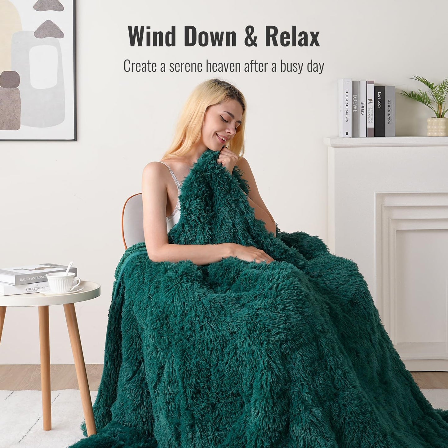 Forest Green Jacquard Weighted Blanket