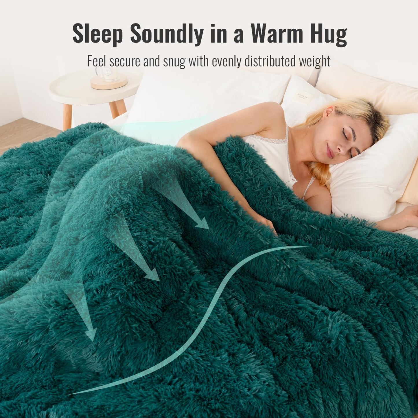 Forest Green Jacquard Weighted Blanket