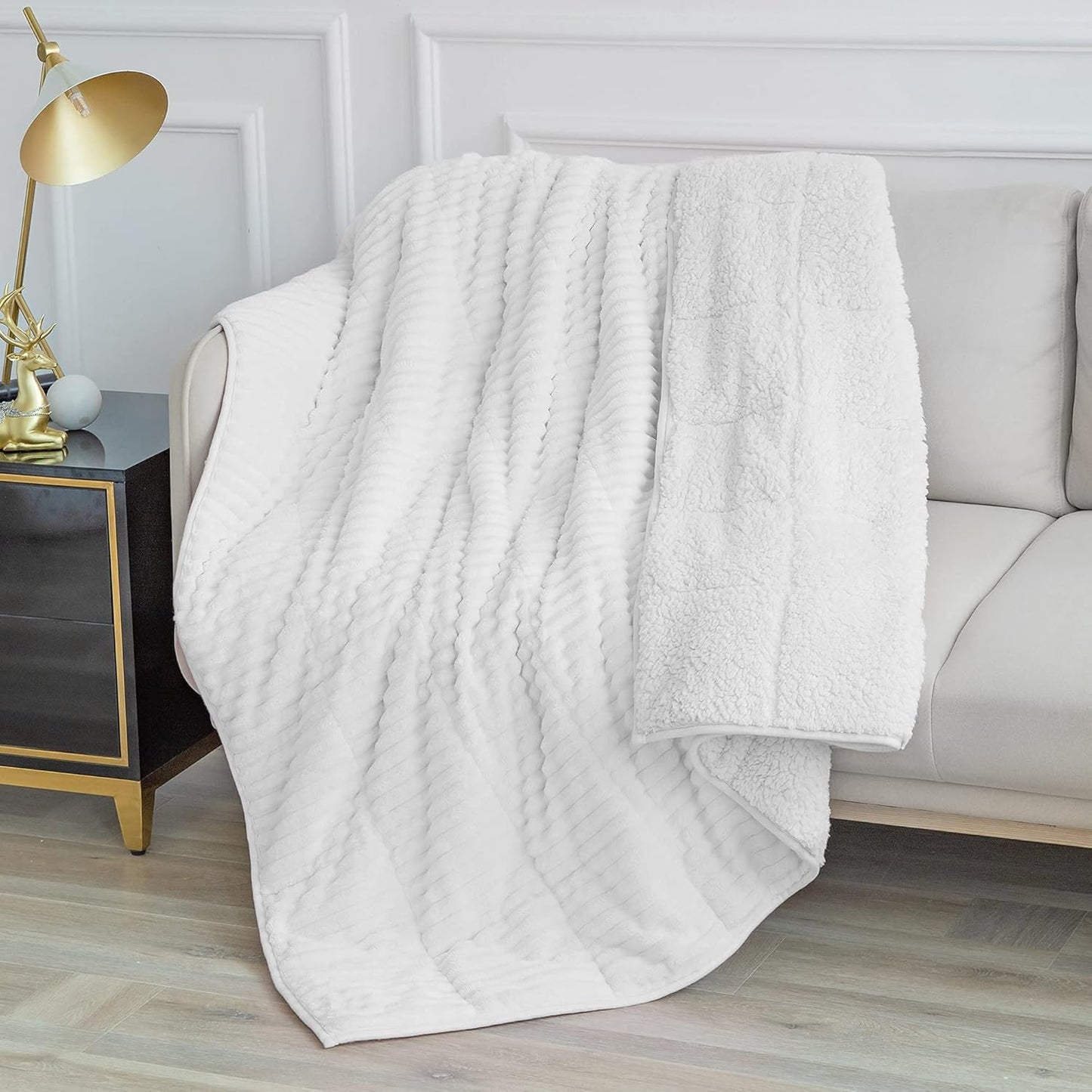 Striped Ribbed Weighted Blanket