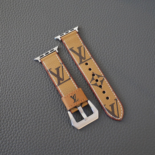 Pale Monogram LV Apple Watch Band