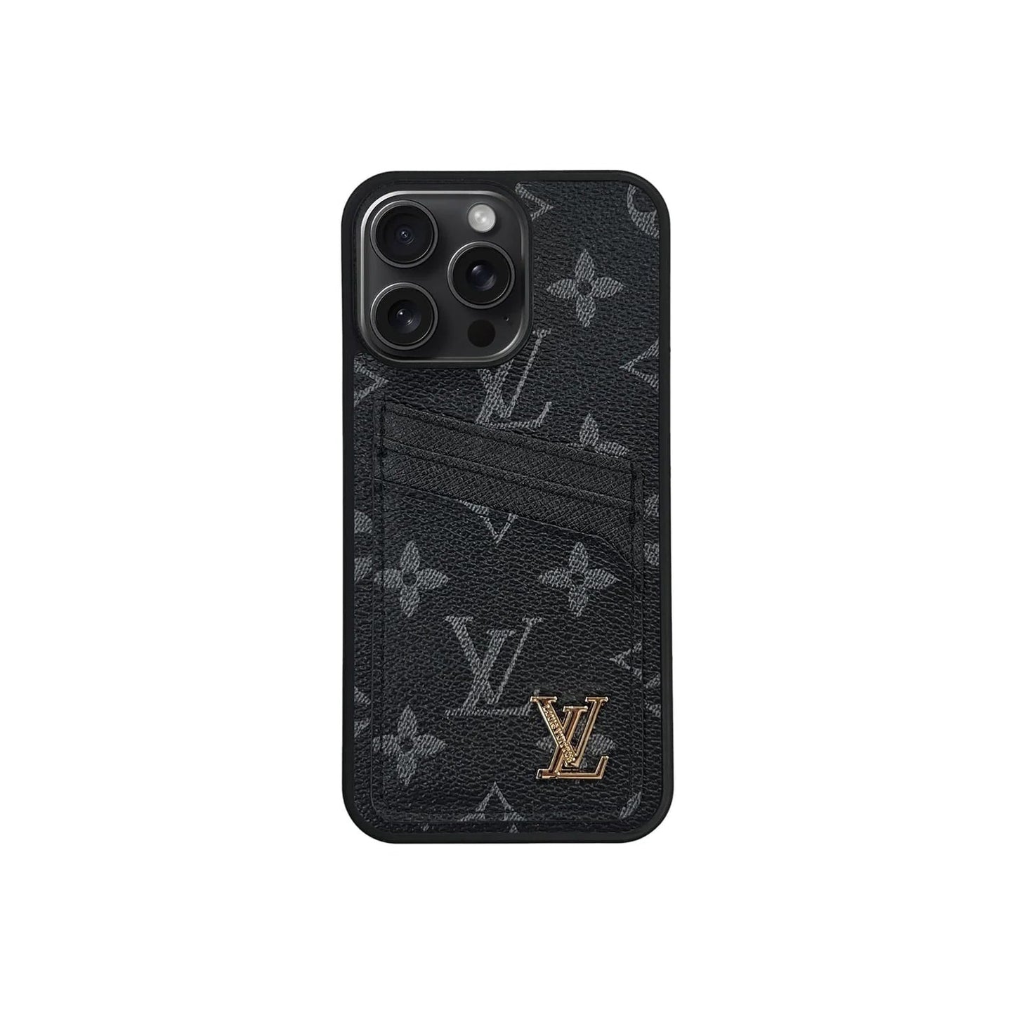 Black Classic Cardholder Fully Covered iPhone Case